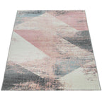 Area Rug Mero Modern Abstract Design - Pink White Grey, detail shot - House Of Avana