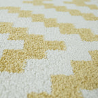 Area Rug Stella Moroccan Diamond Pattern - Pastel Yellow-white, back view - House Of Avana