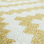 Area Rug Stella Moroccan Diamond Pattern - Pastel Yellow-white, side view - House Of Avana