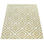 Area Rug Stella Moroccan Diamond Pattern - Pastel Yellow-white, lifestyle image - House Of Avana