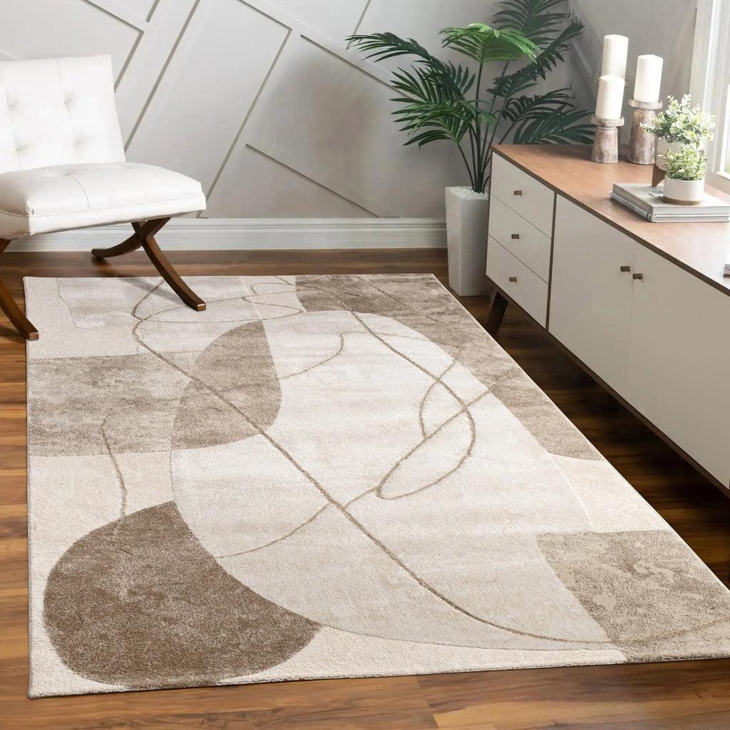 Area Rug Tuana Artistic Designer Pattern, front view - House Of Avana