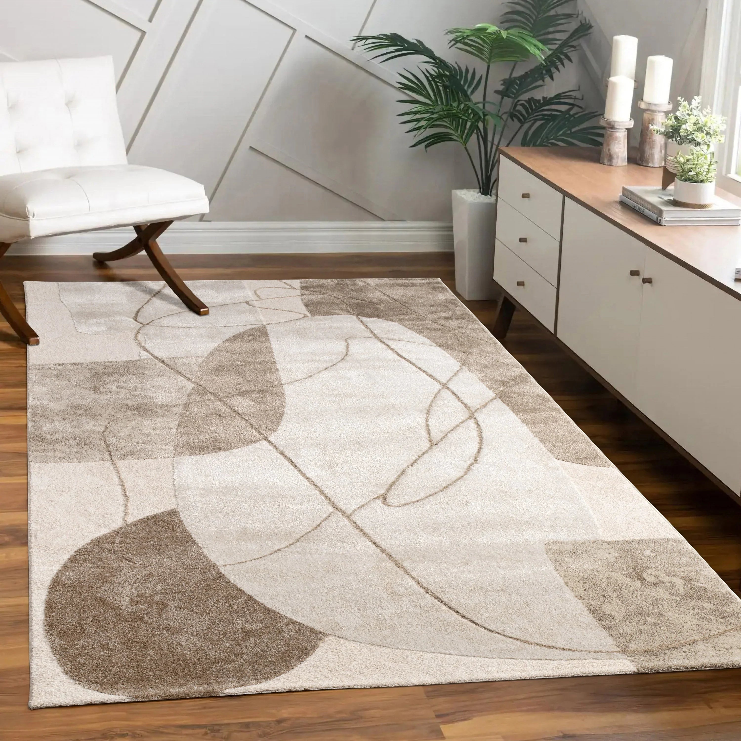 Area Rug Tuana Artistic Designer Pattern, front view - House Of Avana