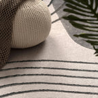 Area Rug Tuana Modern Carved Lines, top view - House Of Avana