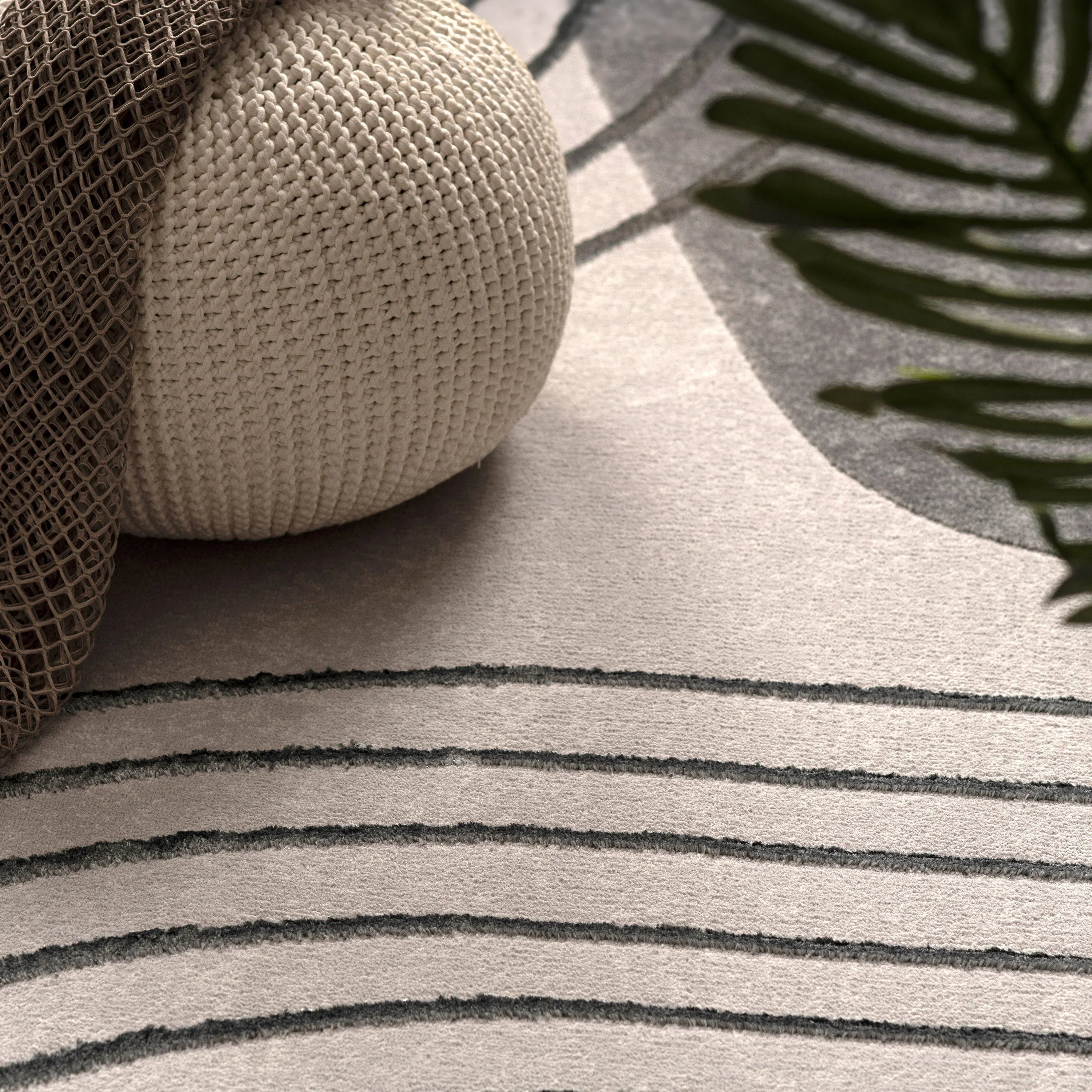 Area Rug Tuana Modern Carved Lines, top view - House Of Avana