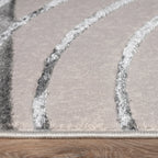 Area Rug Tuana Modern Carved Lines, angled view - House Of Avana