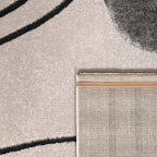 Area Rug Tuana Modern Carved Lines, angled view - House Of Avana