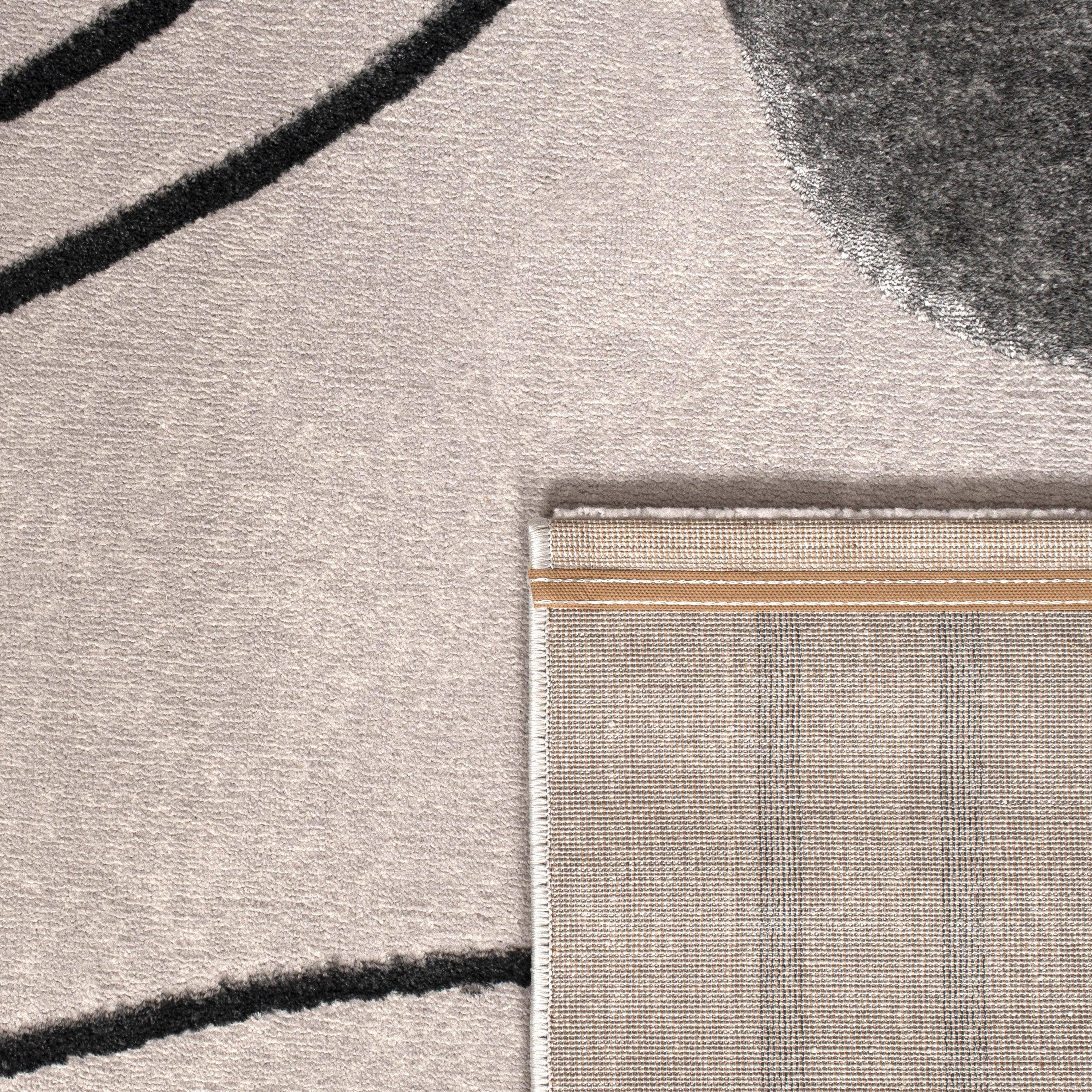 Area Rug Tuana Modern Carved Lines, angled view - House Of Avana