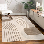 Area Rug Tuana Modern Carved Lines, front view - House Of Avana