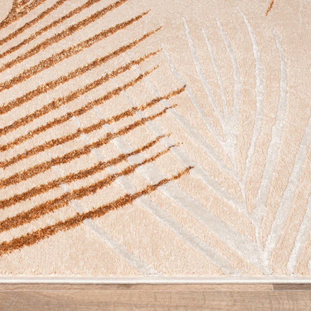 Area Rug Tuana with Elegant Palm Tree Design, side view - House Of Avana