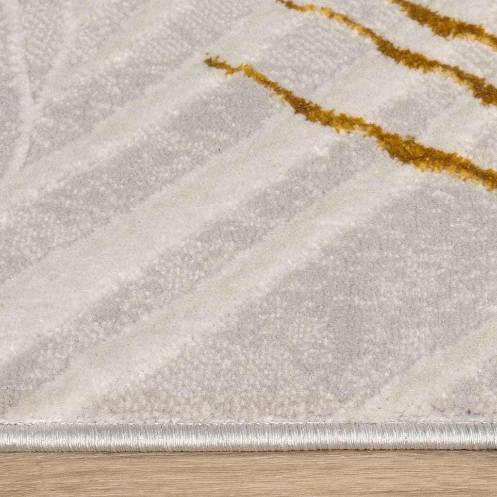 Area Rug Tuana with Elegant Palm Tree Design, angled view - House Of Avana