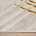 Area Rug Tuana with Elegant Palm Tree Design, angled view - House Of Avana
