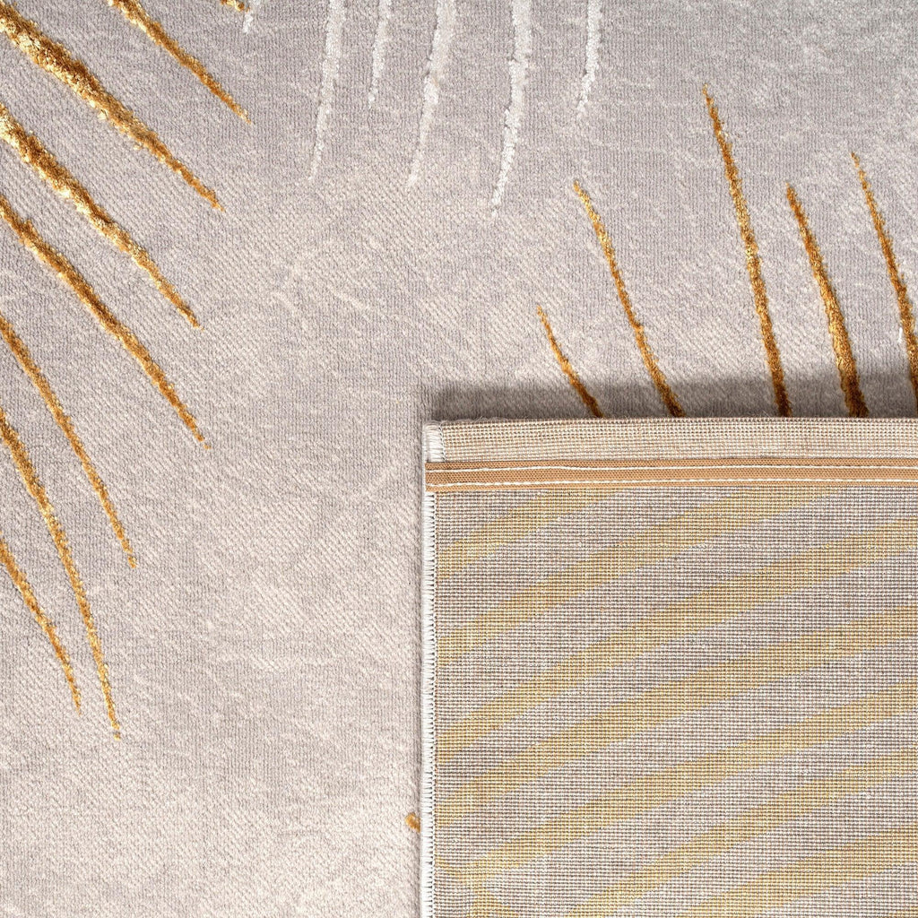Area Rug Tuana with Elegant Palm Tree Design, angled view - House Of Avana