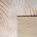 Area Rug Tuana with Elegant Palm Tree Design, angled view - House Of Avana