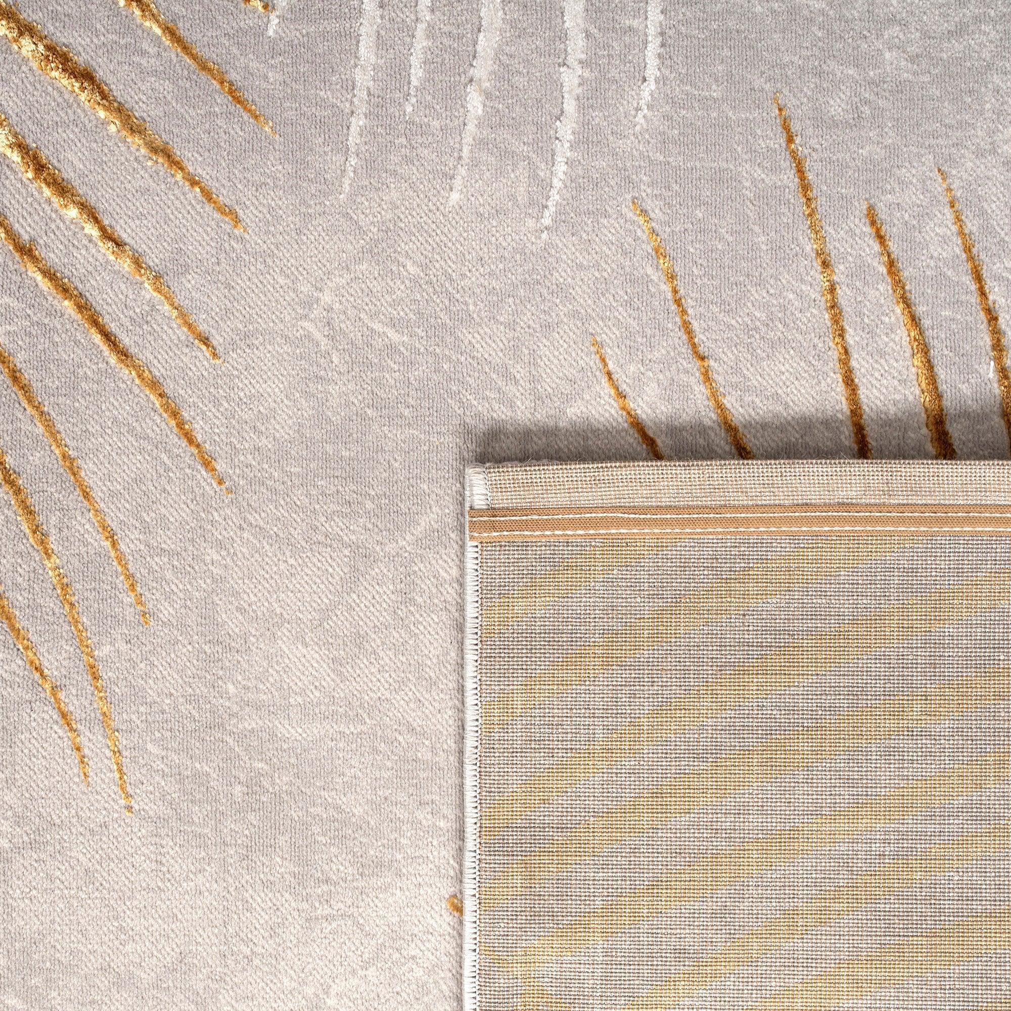 Area Rug Tuana with Elegant Palm Tree Design, angled view - House Of Avana
