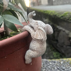 [Art Deco Elephant Planter] Art Deco Elephant Hanging Planter | Elegant Resin Garden & Balcony Decoration, Perfect Gift for Animal Lovers & Aesthetes, No Electricity Needed, Detailed Texture House Of Avana