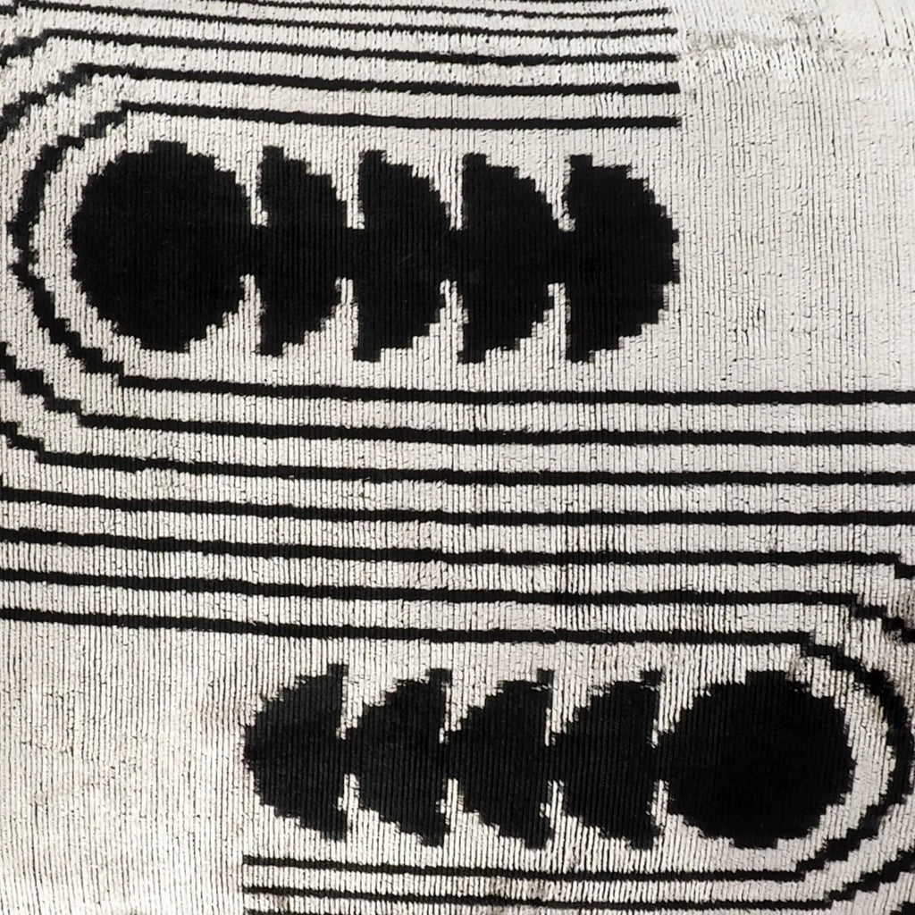 Art Deco Silk Velvet Ikat Throw Pillow Cover X 24, detail shot - House Of Avana