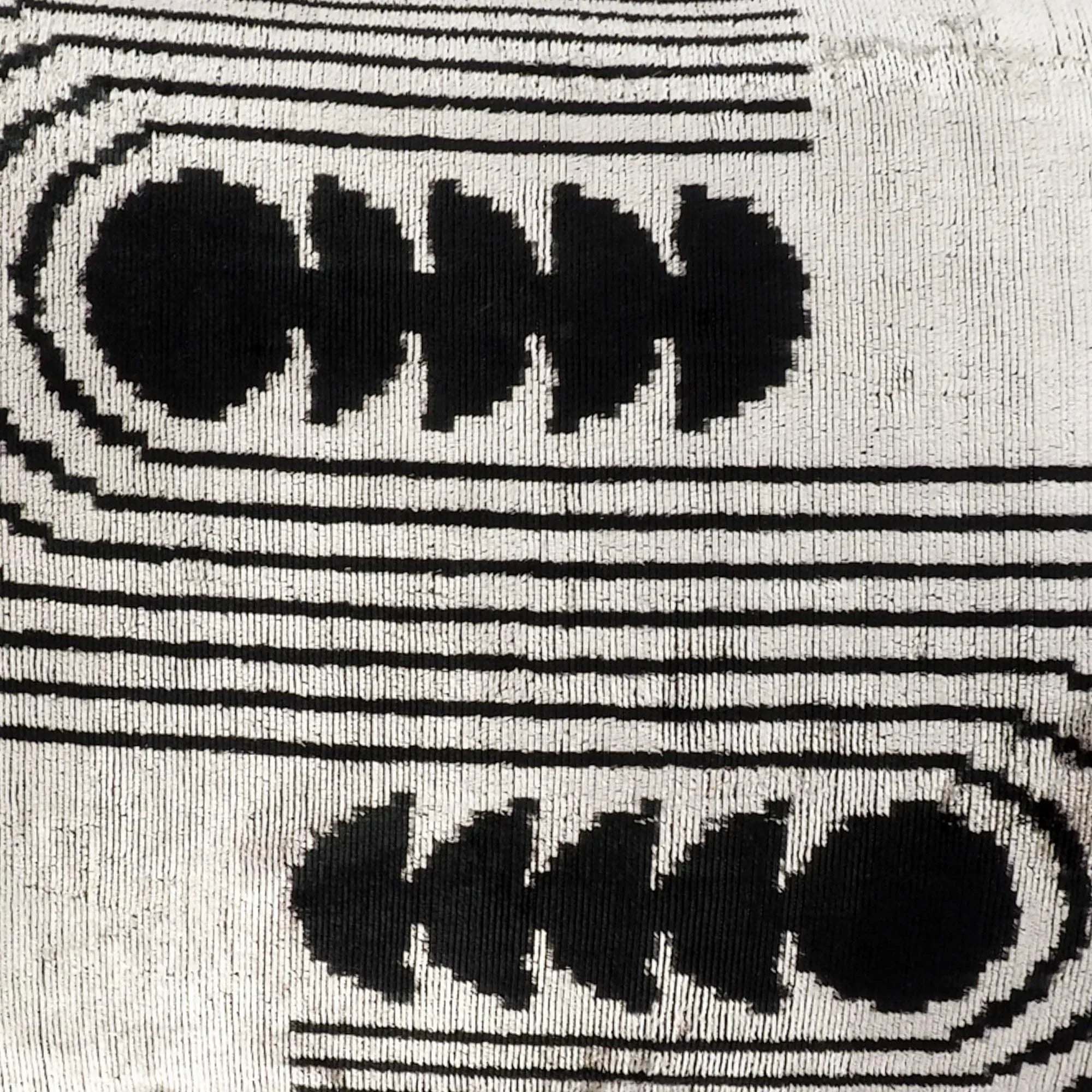 Art Deco Silk Velvet Ikat Throw Pillow Cover X 24, detail shot - House Of Avana