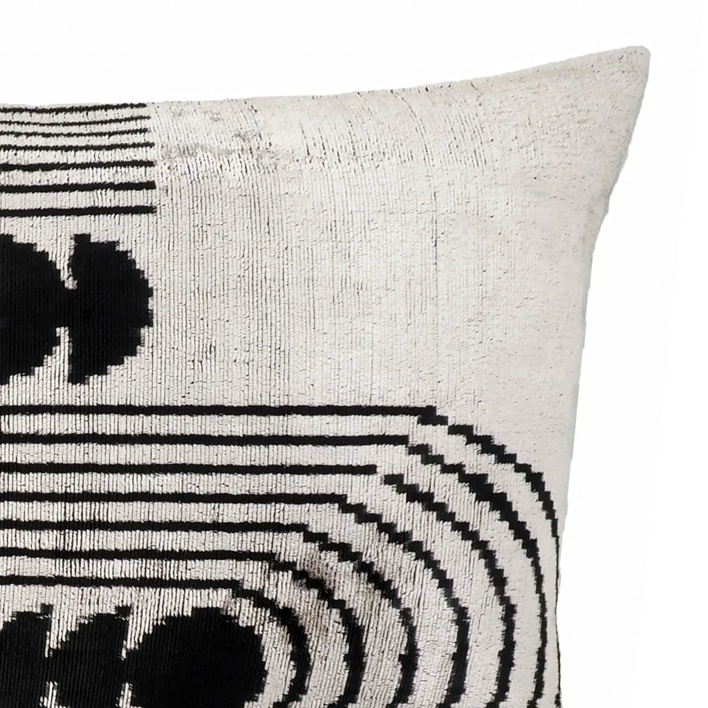 Art Deco Silk Velvet Ikat Throw Pillow Cover X 24, lifestyle image - House Of Avana