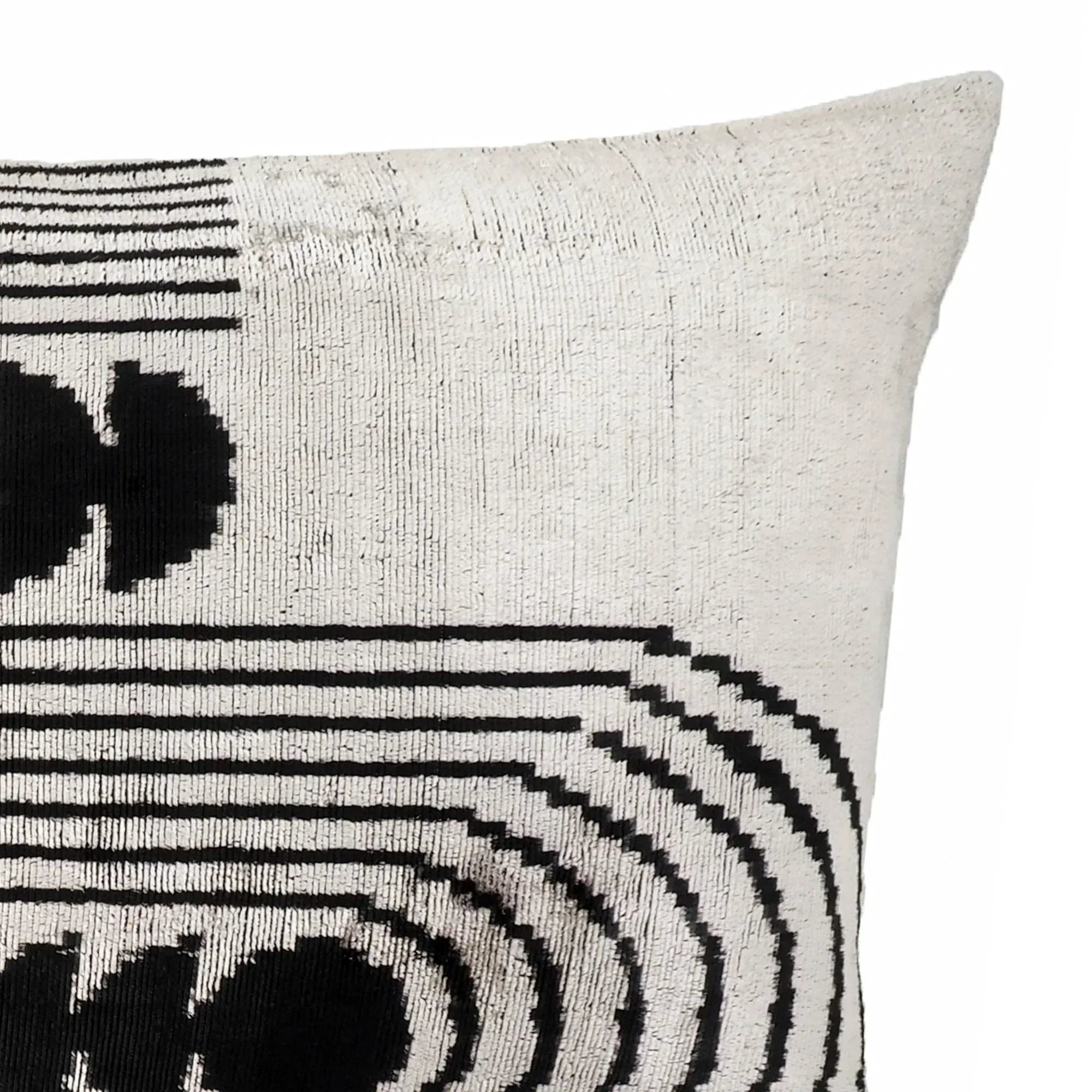 Art Deco Silk Velvet Ikat Throw Pillow Cover X 24, lifestyle image - House Of Avana