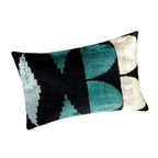 Artdeco Silk Velvet Ikat Throw Pillow Cover X 24, back view - House Of Avana