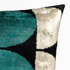 Artdeco Silk Velvet Ikat Throw Pillow Cover X 24, side view - House Of Avana