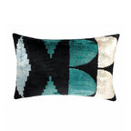 Artdeco Silk Velvet Ikat Throw Pillow Cover X 24, front view - House Of Avana