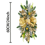 Artificial Christmas Wreath 60cm Decorative Staircase Garland, back view - House Of Avana