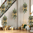 Artificial Christmas Wreath 60cm Decorative Staircase Garland, side view - House Of Avana [[SKU:HOA-FLR-050]]