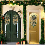 Artificial Christmas Wreath 60cm Decorative Staircase Garland, angled view - House Of Avana