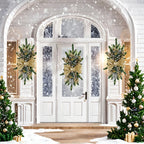 Artificial Christmas Wreath 60cm Decorative Staircase Garland, front view - House Of Avana