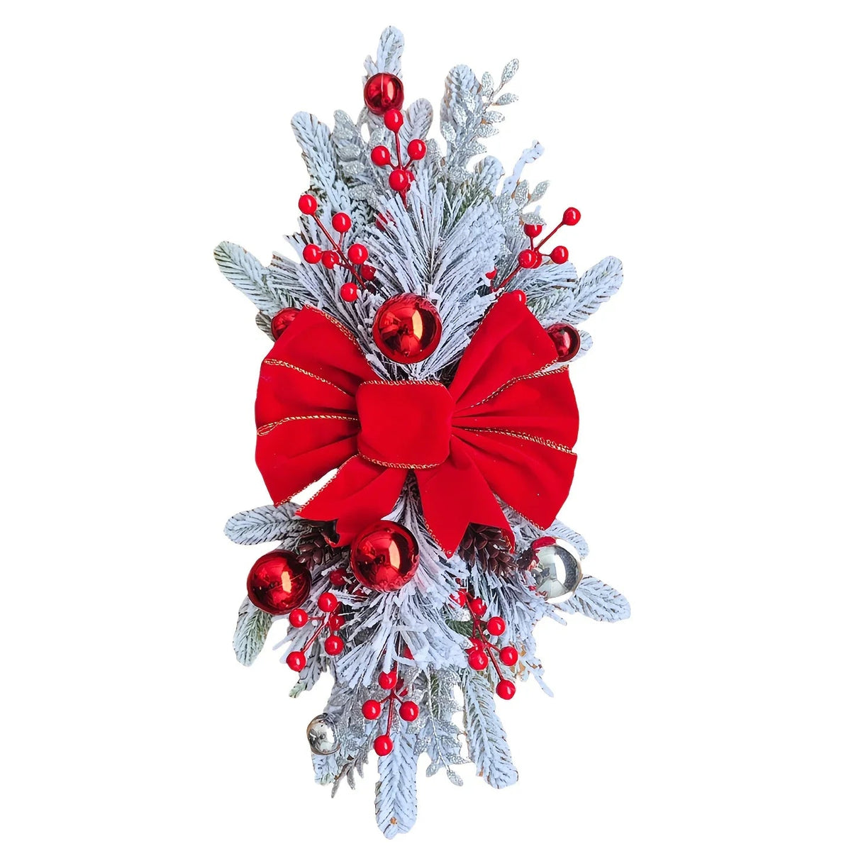 Artificial Christmas Wreath 60cm Non-luminous Staircase Hanging Decoration, texture detail - House Of Avana [[SKU:HOA-FLR-049]]
