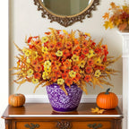 Artificial Flowers, Mixed Orange & Yellow Daisy, S Autumn Decoration, detail shot - House Of Avana