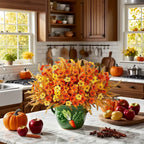 Artificial Flowers, Mixed Orange & Yellow Daisy, S Autumn Decoration, top view - House Of Avana [[SKU:HOA-FLR-019]]