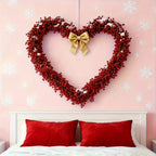 Artificial Poinsettia Garland 2-pack Faux Holly Ivy Vine, detail shot - House Of Avana [[SKU:HOA-FLR-035]]