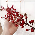 Artificial Red Berry Christmas Ivy Vine, 200cm Long with Red Berries, in-use display - House Of Avana