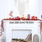 Artificial Red Berry Christmas Ivy Vine, 200cm Long with Red Berries, back view - House Of Avana [[SKU:HOA-FLR-040]]
