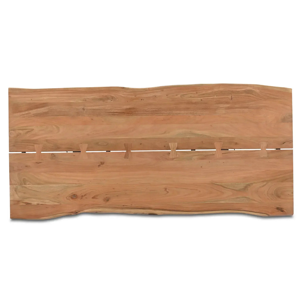 Athea Butterfly Natural Live Edge Dining Table - 120", top view - House Of Avana
