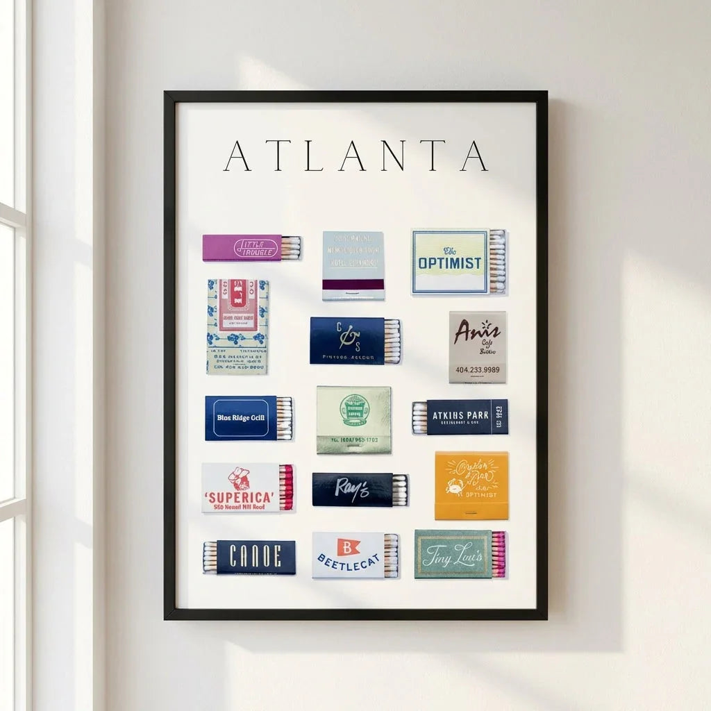 Atlanta Framed Matchbox Print