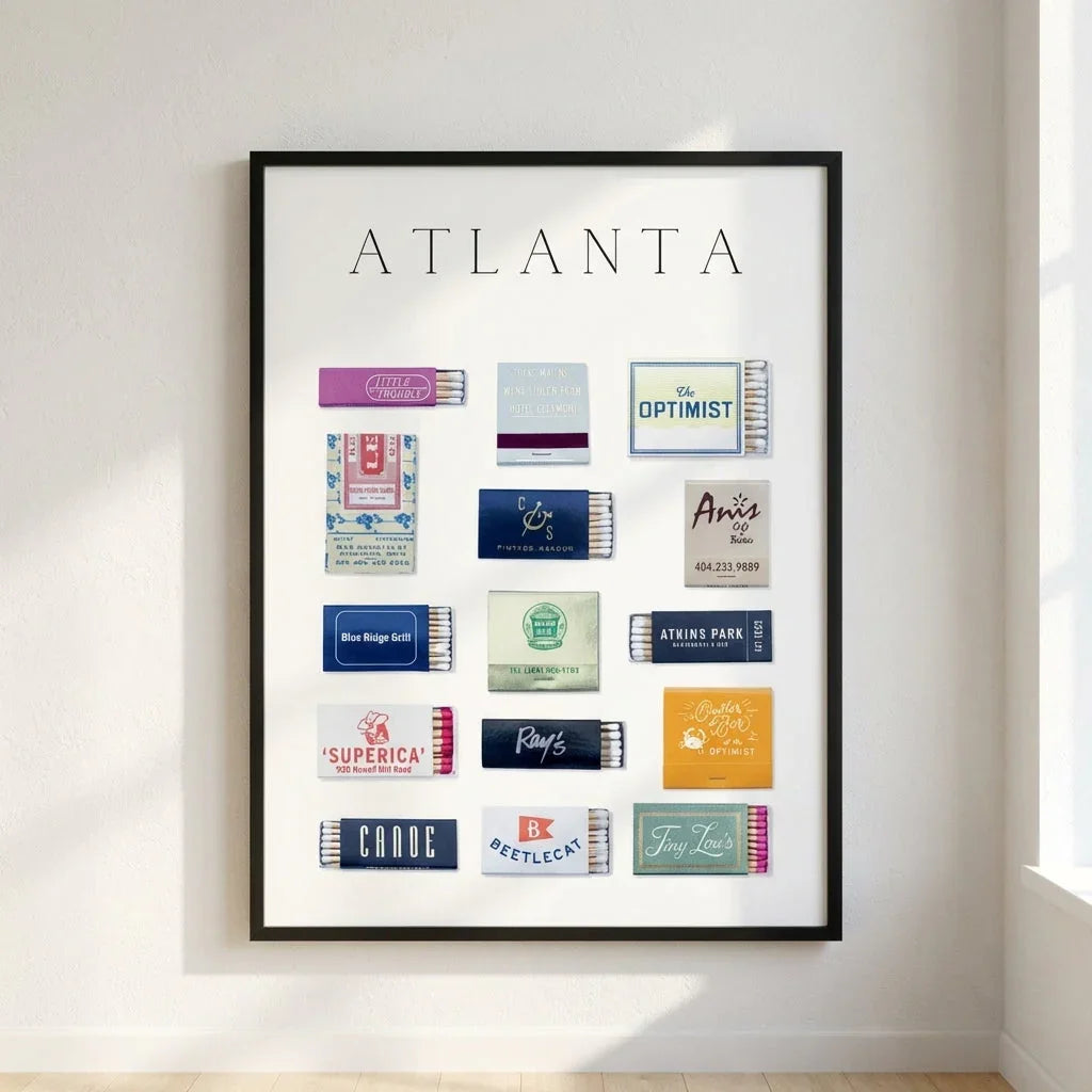 Atlanta Framed Matchbox Print