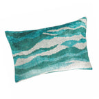Atlantic Silk Velvet Ikat Throw Pillow Cover X 24, back view - House Of Avana