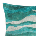 Atlantic Silk Velvet Ikat Throw Pillow Cover X 24, side view - House Of Avana