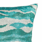 Atlantic Silk Velvet Ikat Throw Pillow Cover X 24, detail shot - House Of Avana