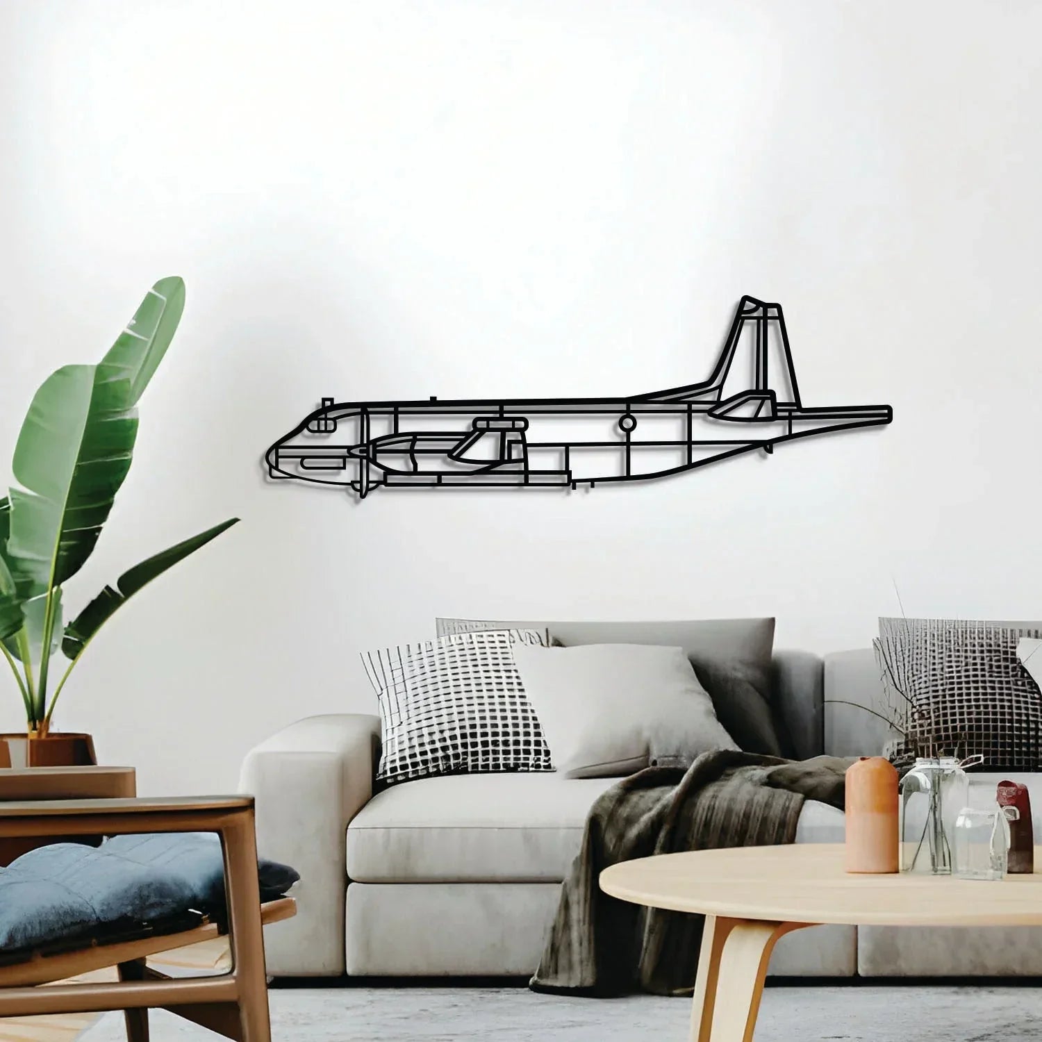 Atlantique Metal Aircraft Wall Art - Ncp0519, back view - House Of Avana