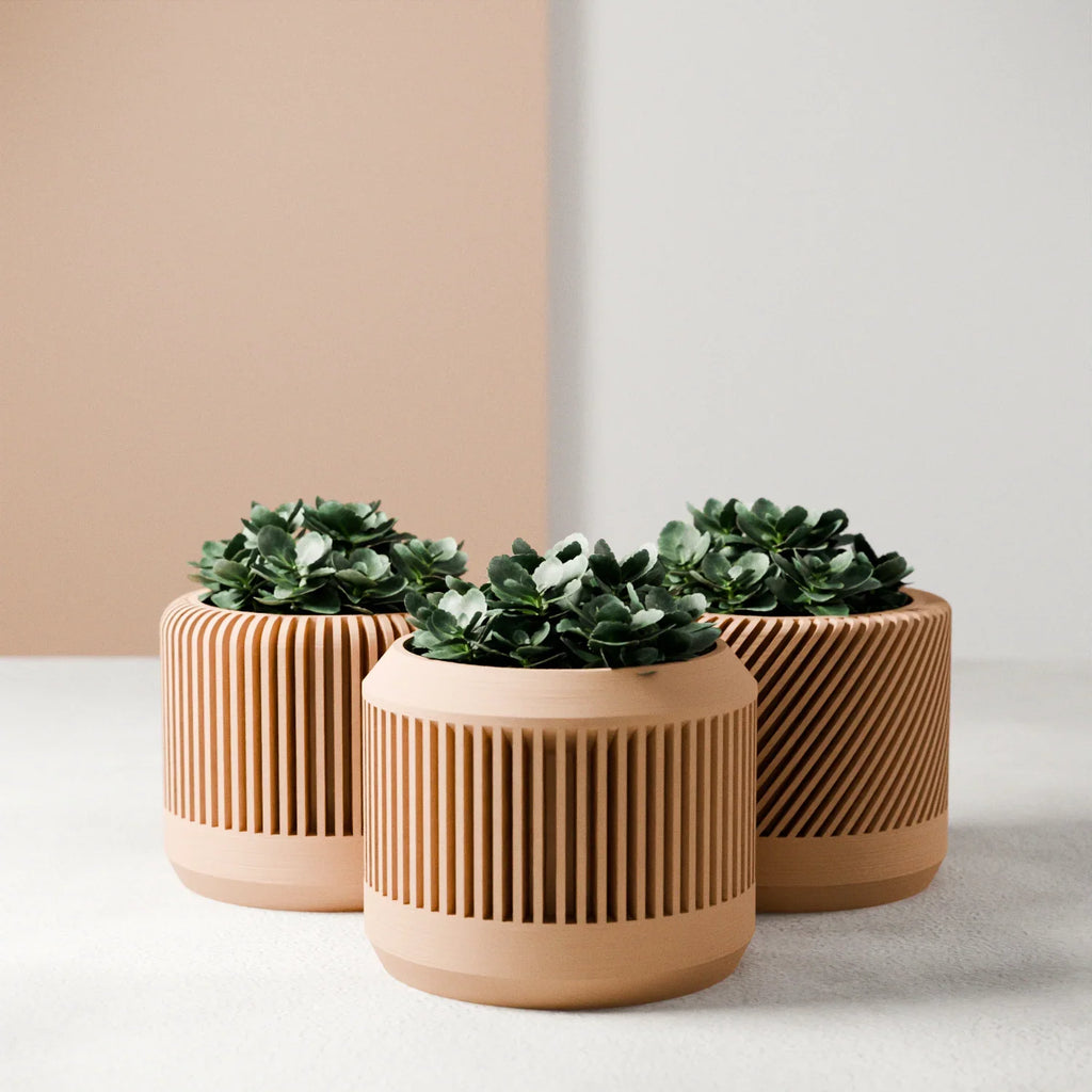 Bamboo Planter Set, back view - House Of Avana
