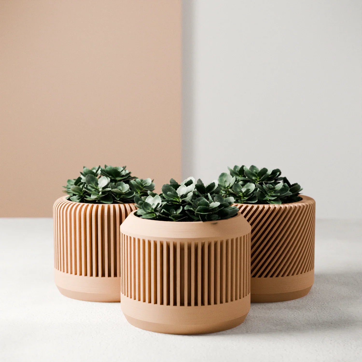 Bamboo Planter Set, back view - House Of Avana