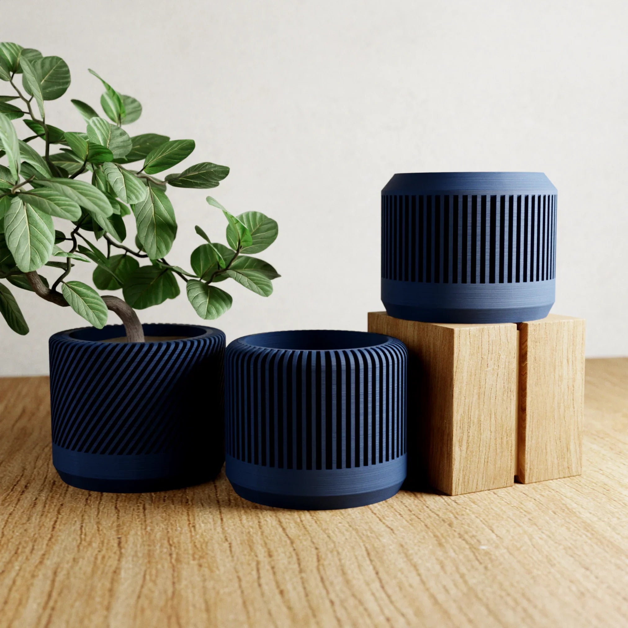 Bamboo Planter Set, top view - House Of Avana