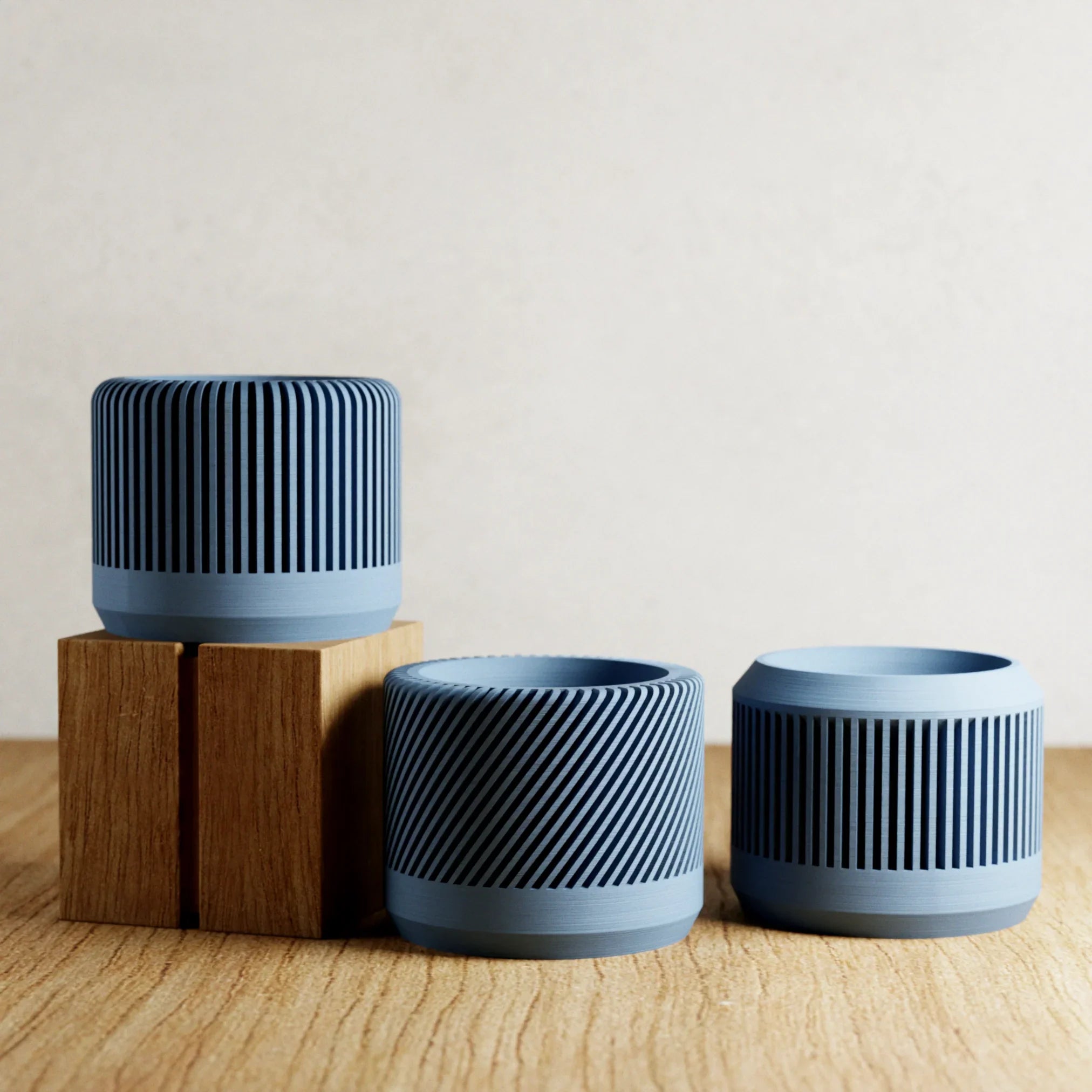 Bamboo Planter Set, angled view - House Of Avana