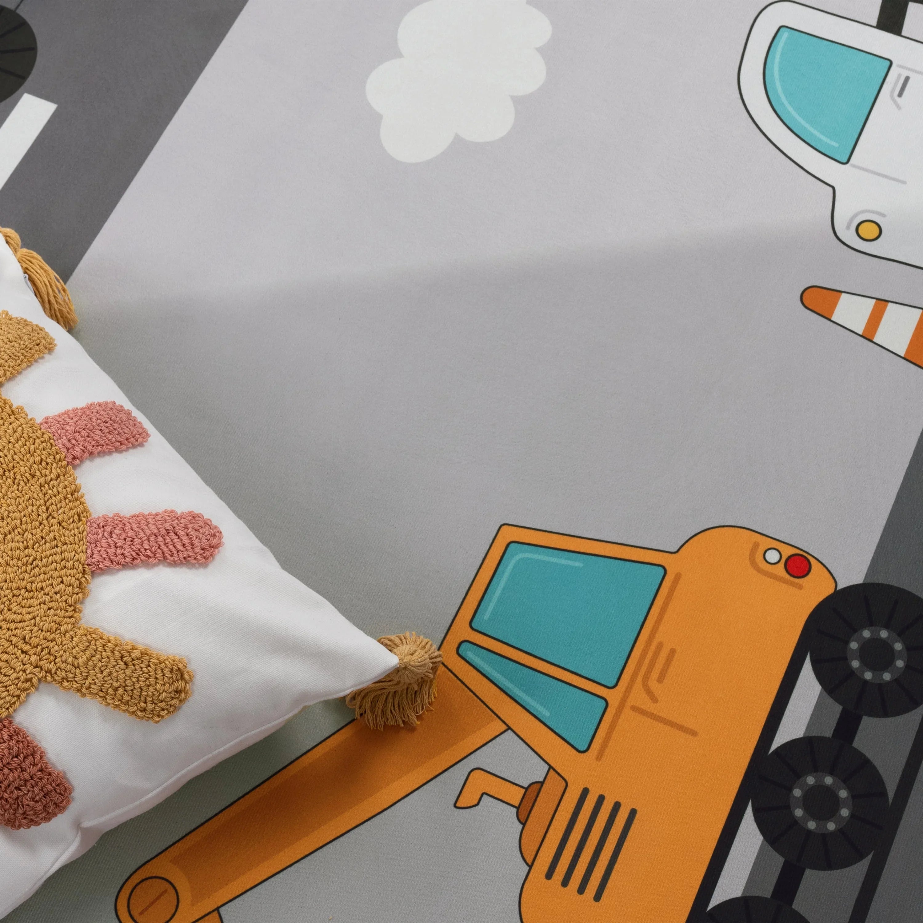 Kids Play-Mat Bob Construction Road with Trucks & Cranes RugYourHome