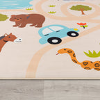 Kids Play-Mat Lilo with Wild Animals in Beige RugYourHome