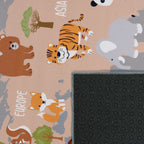 Play Mat Lilo Educational Kids Rug with World Map & Animals in Grey RugYourHome